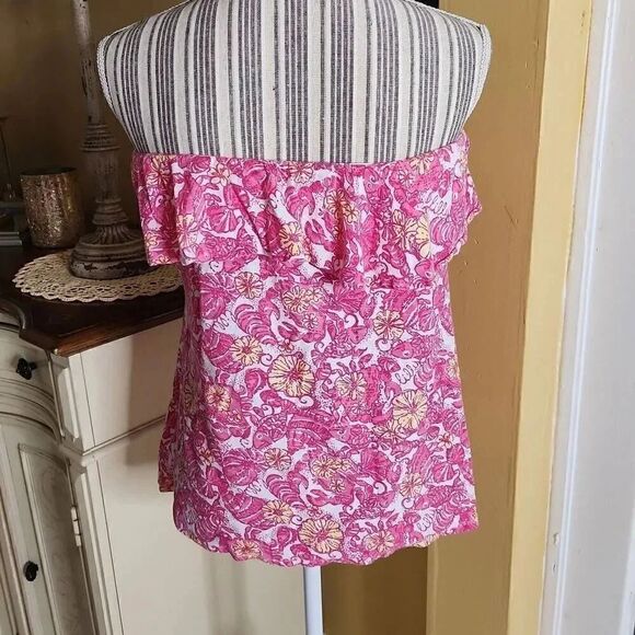 Lilly pulitzer wiley strapless ruffle women's size Small - Picture 3 of 3